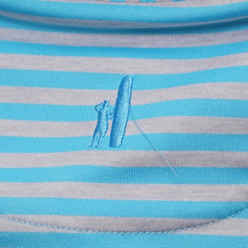 Johnnie-O Polo Shirt Mens XL Blue Gray Stripe Lanai Golf Manele Short Sleeve - Picture 12 of 12